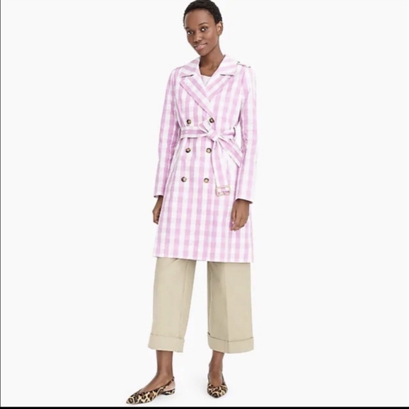 J.Crew Icon Oversize Gingham Trench Coat - Picture 4 of 10